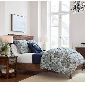 Pottery Barn Blue and White Jordana Paisley Percale duvet cover and shams